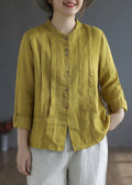 Rowan Linen Mock Neck Top