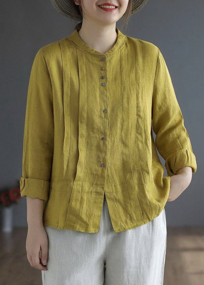Rowan Linen Mock Neck Top