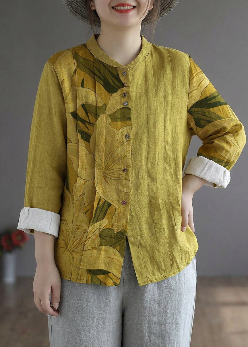 Rowan Linen Mock Neck Top – view 10