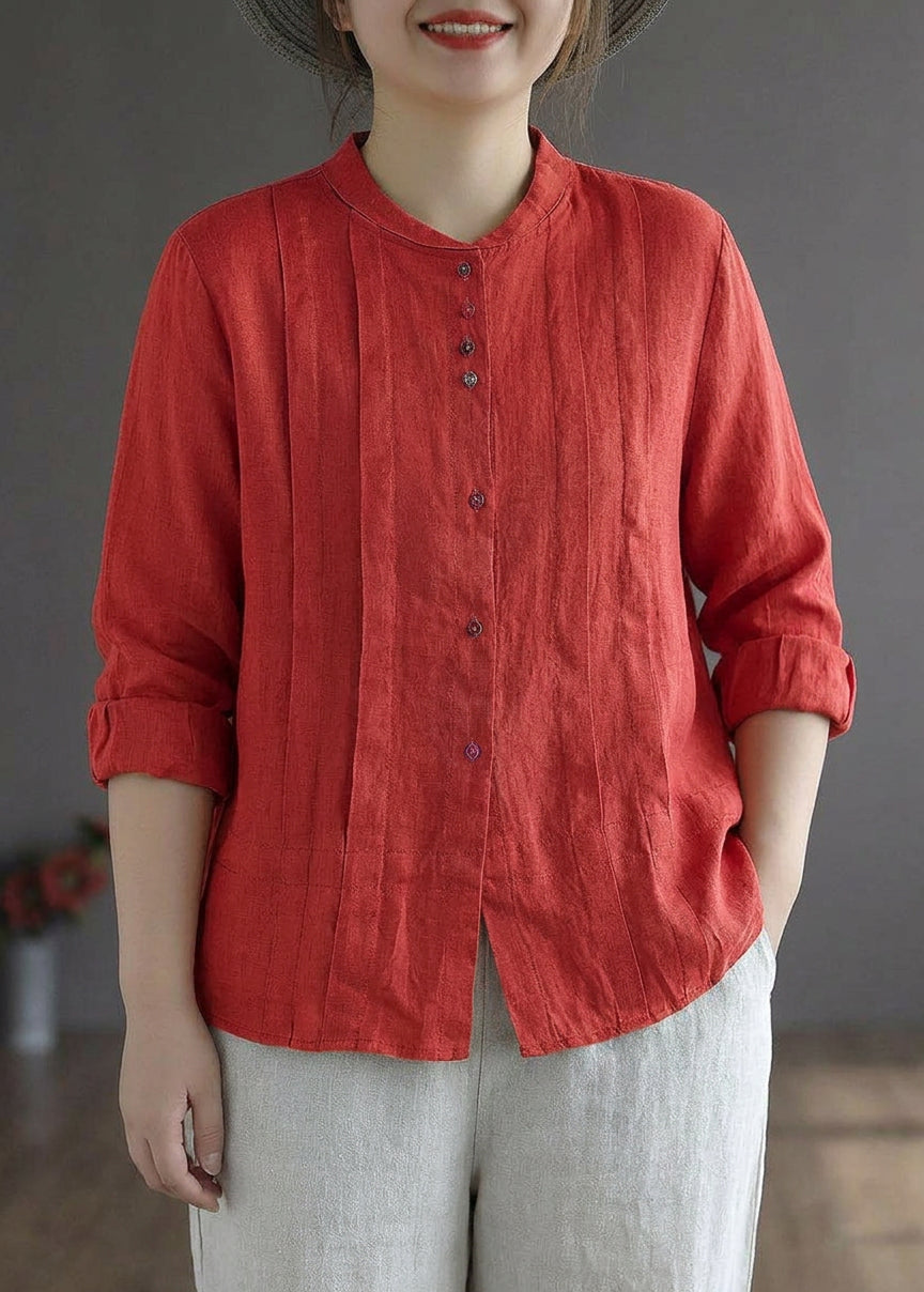 Rowan Linen Mock Neck Top – view 13
