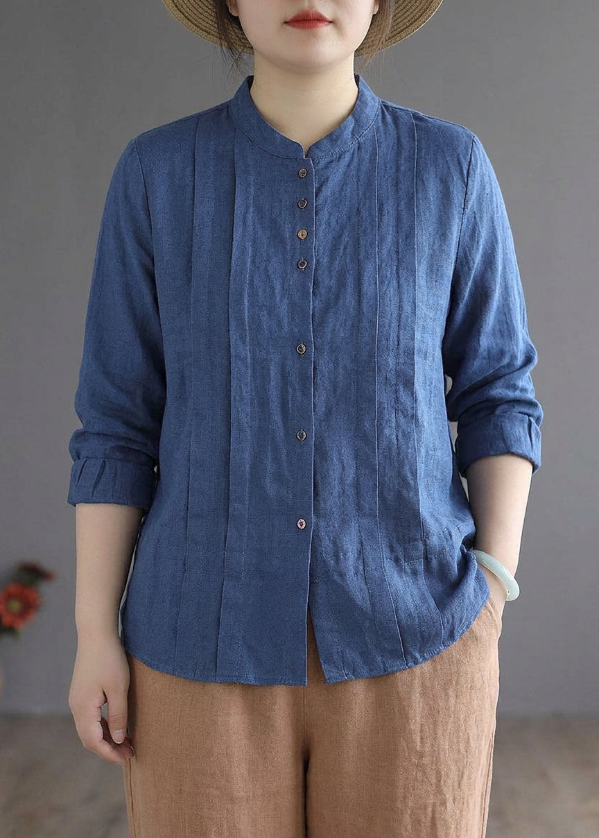 Rowan Linen Mock Neck Top – view 2