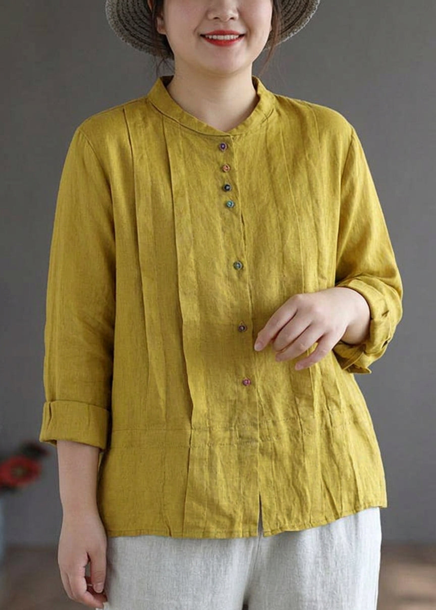 Rowan Linen Mock Neck Top – view 3