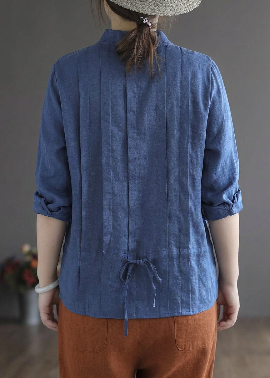 Rowan Linen Mock Neck Top – view 4
