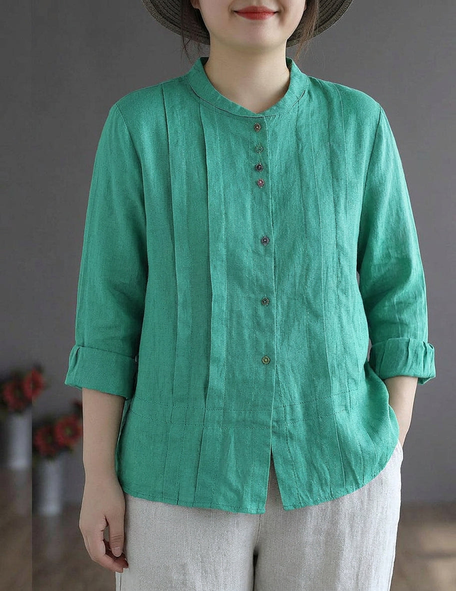 Rowan Linen Mock Neck Top – view 5