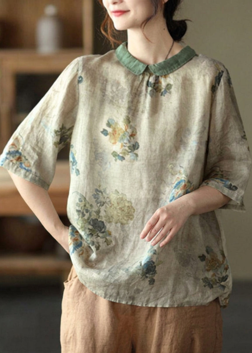 Sadie Floral Mock Neck Shirt – view 3