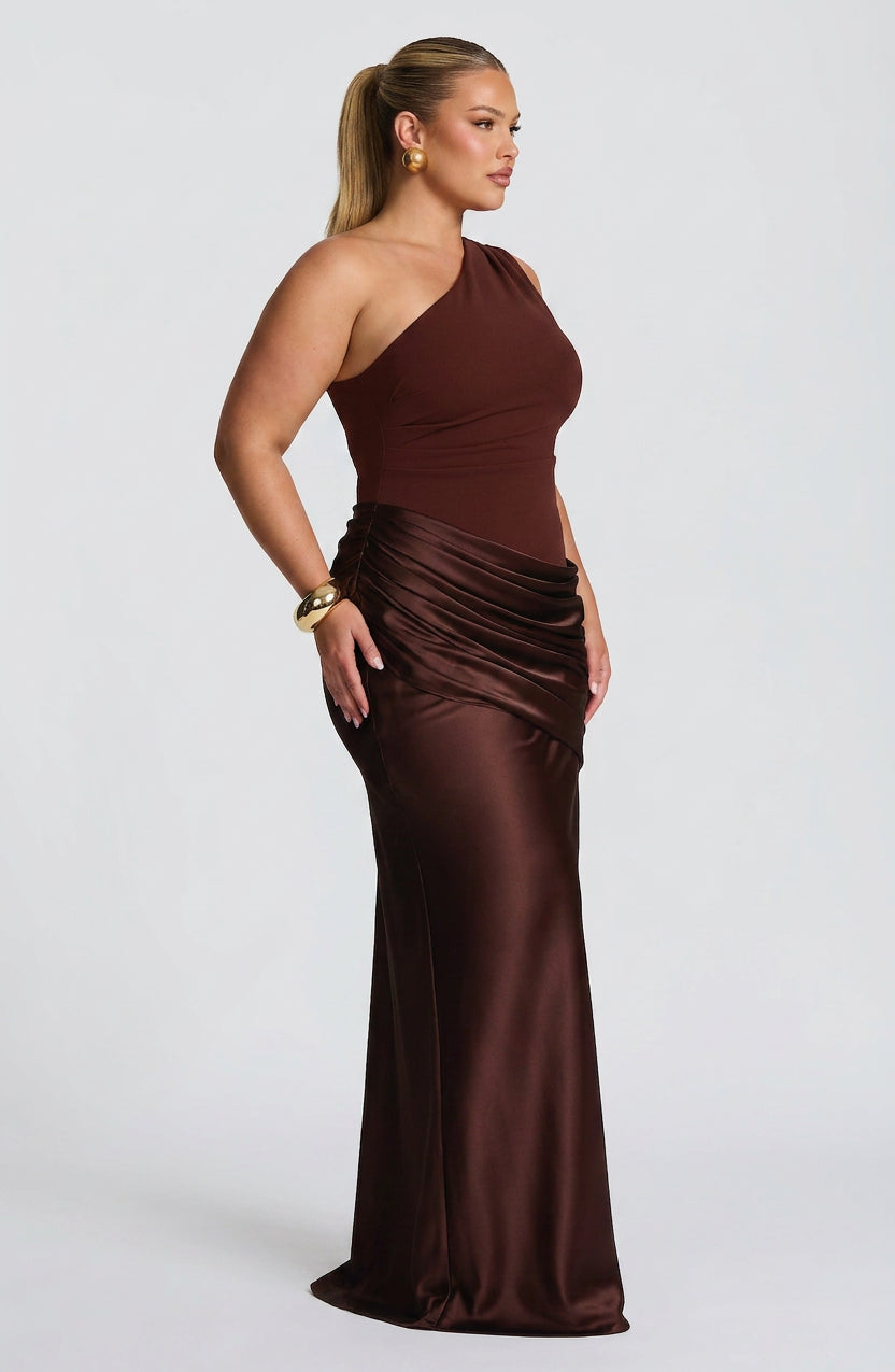 Rose | Satin One-Shoulder Maxi Dress