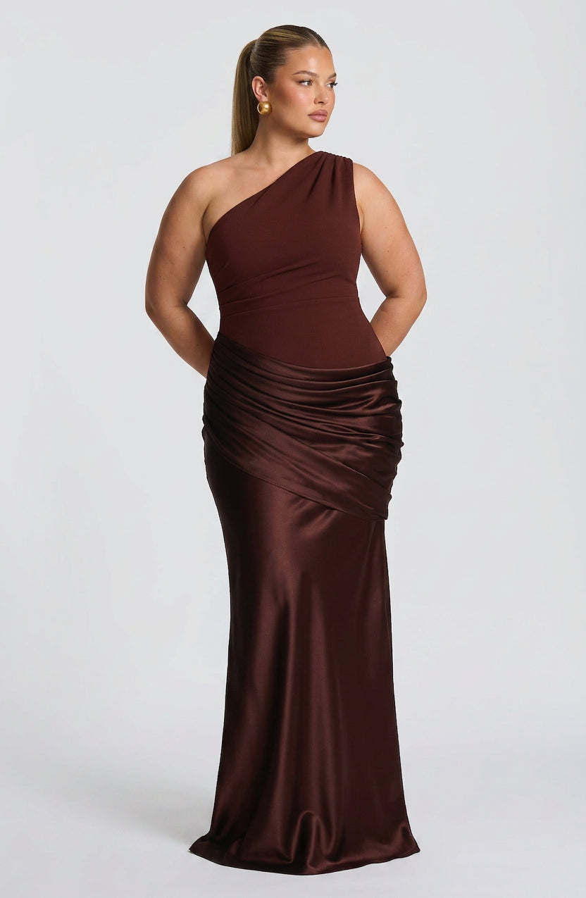 Rose | Satin One-Shoulder Maxi Dress