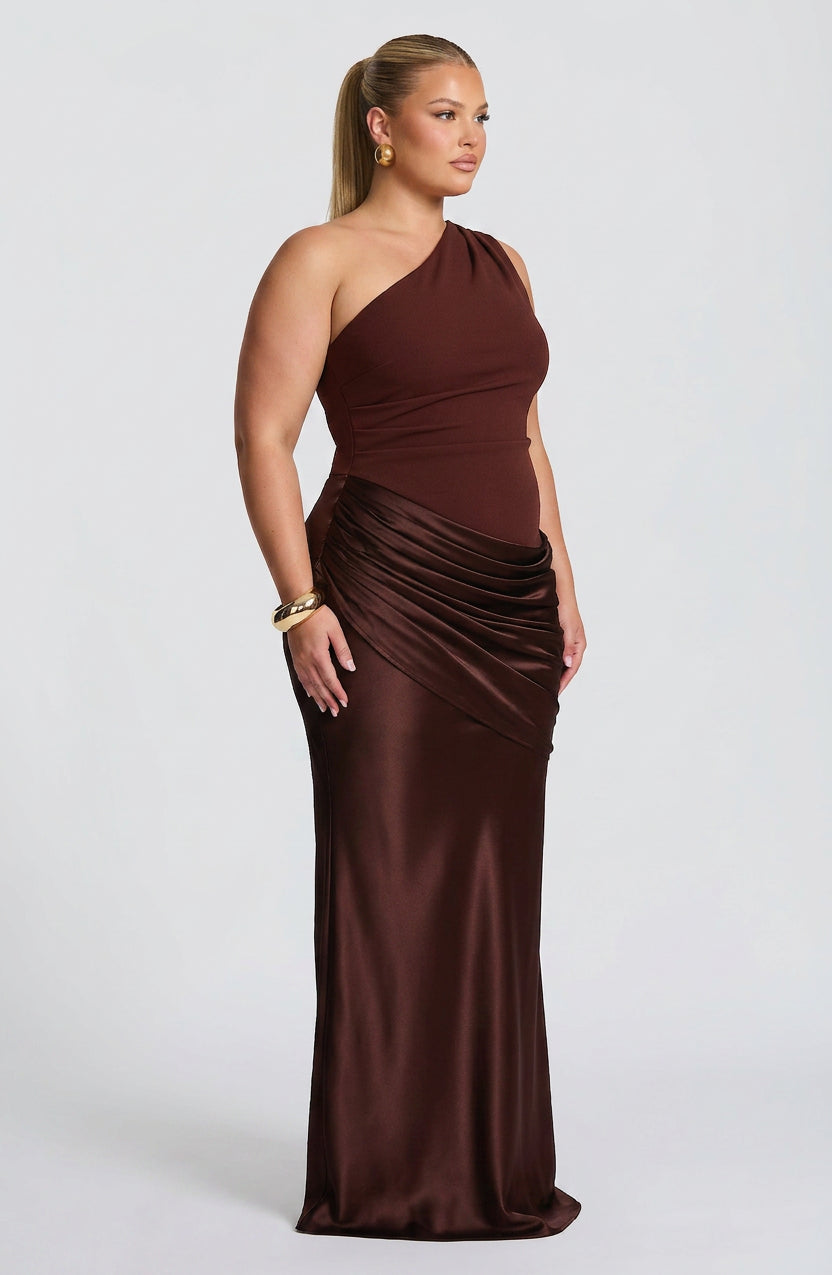 Rose | Satin One-Shoulder Maxi Dress