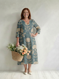 Salma Floral V-Neck Midi Dress