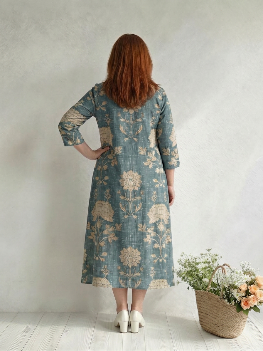 Salma Floral V-Neck Midi Dress – view 2