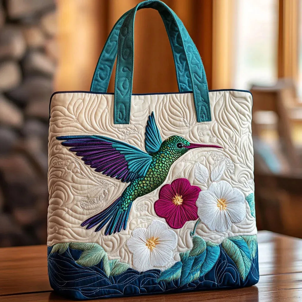 Sandra Hummingbird Quilted Tote Bag