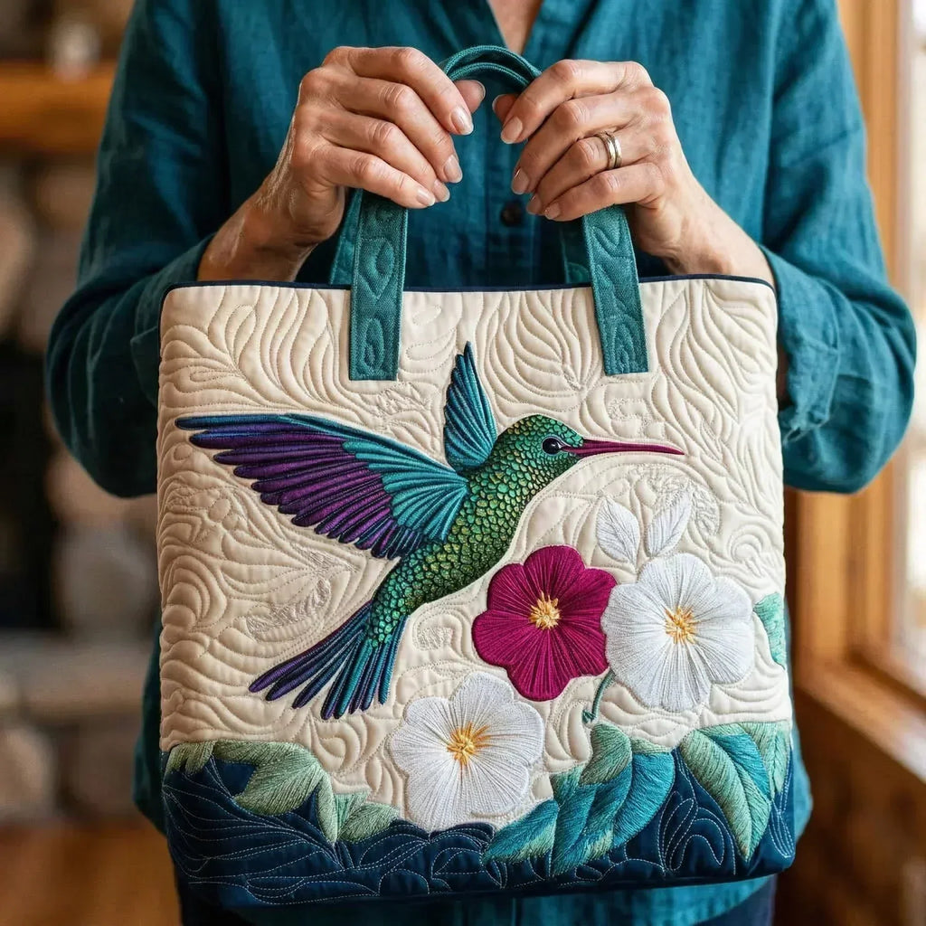 Sandra Hummingbird Quilted Tote Bag – view 2