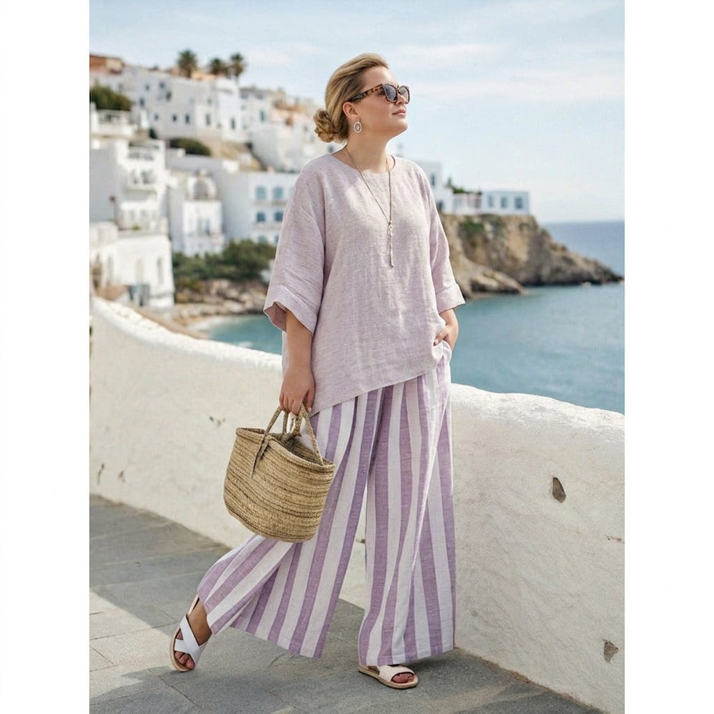 Serena Linen Striped Two-Piece Set