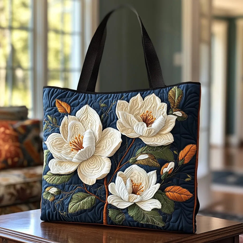 Shirley Magnolia Bloom Quilted Tote Bag