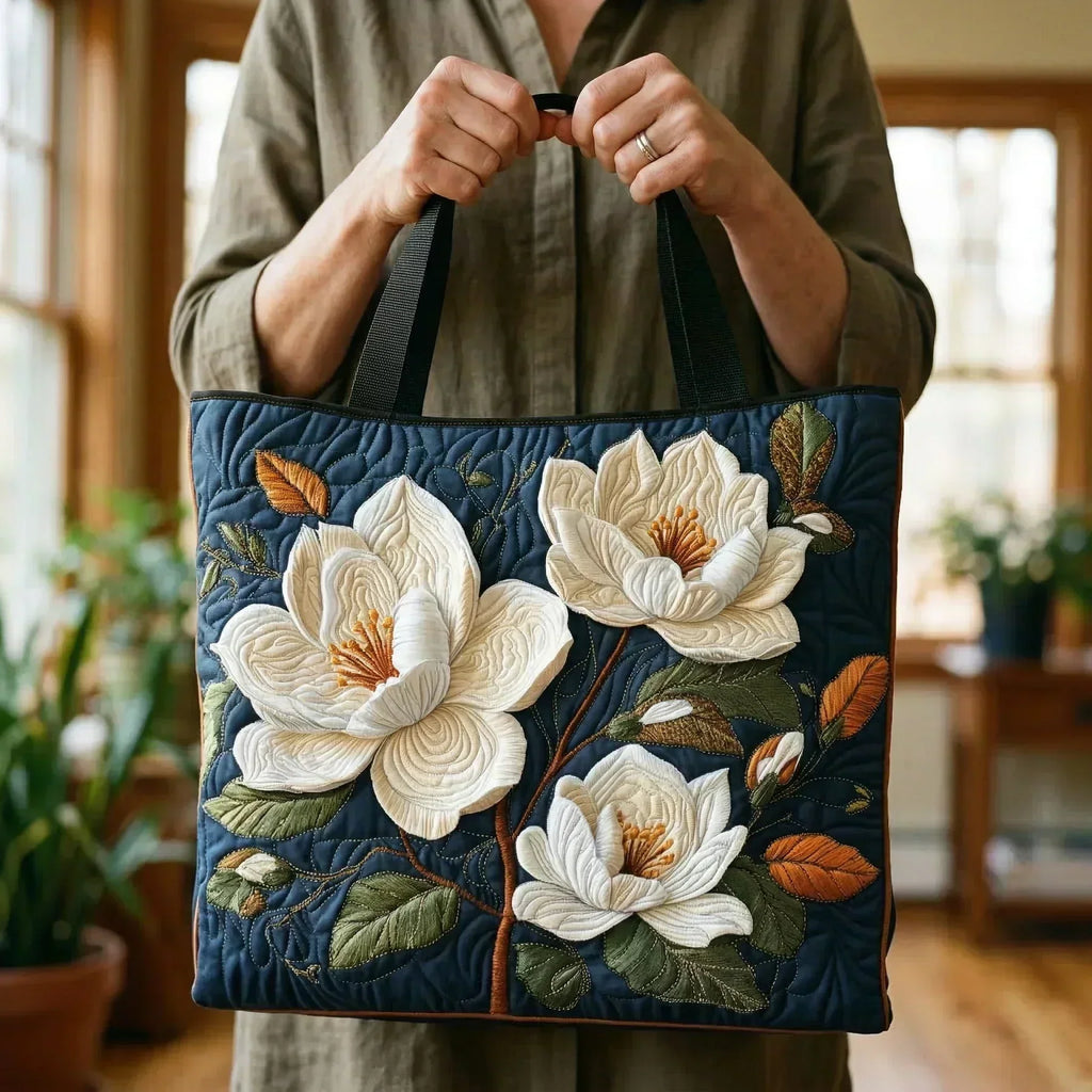 Shirley Magnolia Bloom Quilted Tote Bag – view 2