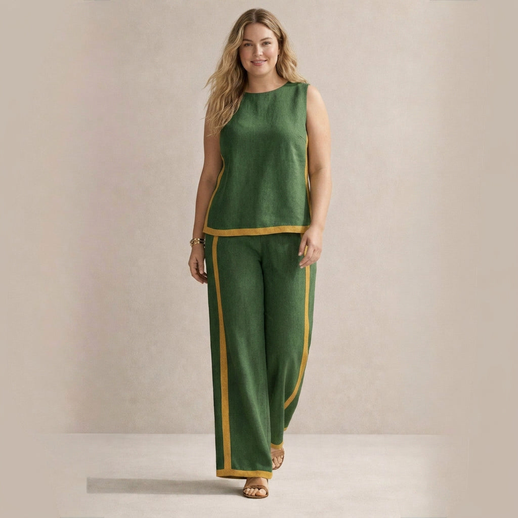 Sienna Denim Striped Sleeveless Two-Piece Set – view 5