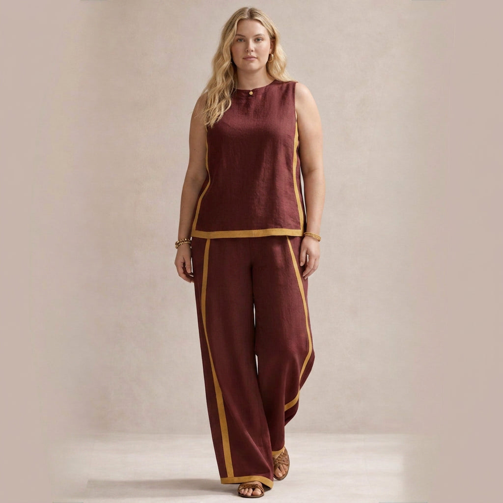 Sienna Denim Striped Sleeveless Two-Piece Set – view 6