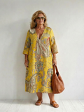 Sloane Paisley V-Neck Midi Dress