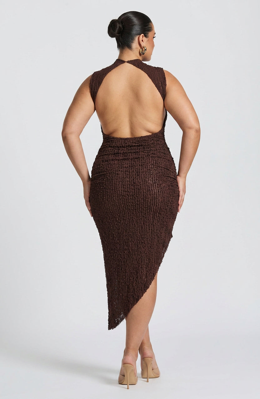 Sophia Mock Neck High-Low Maxi Dress – view 2