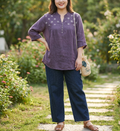 Sophie Cotton Embroidered V-Neck Blouse