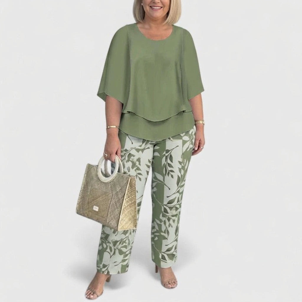 Loretta | Chiffon Damask Two-Piece Set
