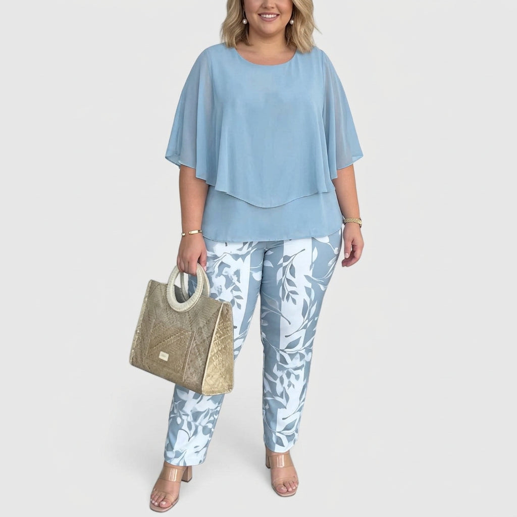 Loretta | Chiffon Damask Two-Piece Set