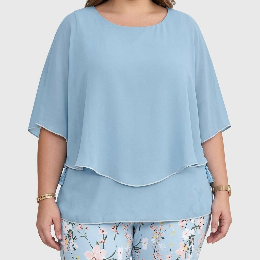 Loretta | Chiffon Damask Two-Piece Set