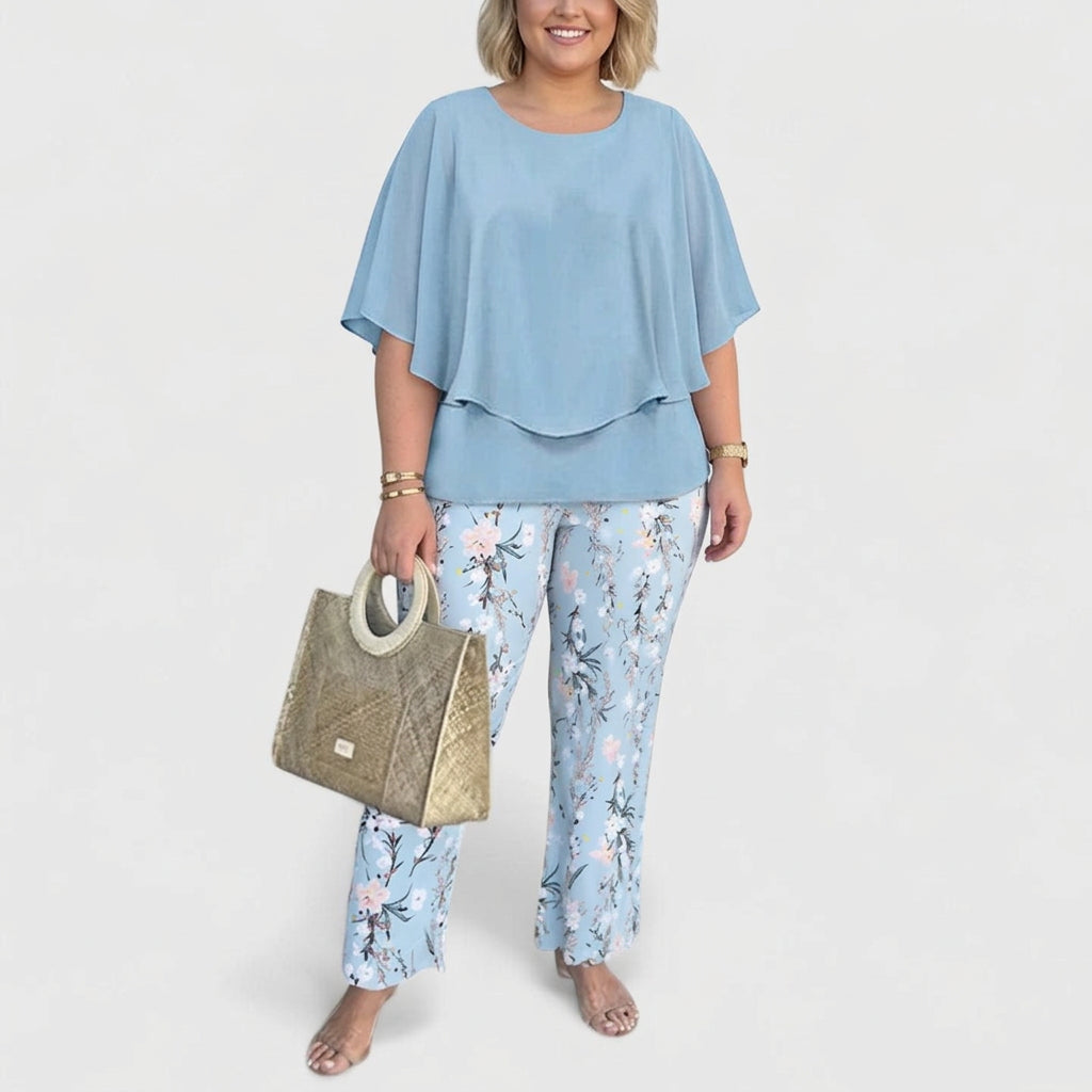 Loretta | Chiffon Damask Two-Piece Set