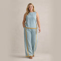 Sienna | Denim Striped Sleeveless Two-Piece Set