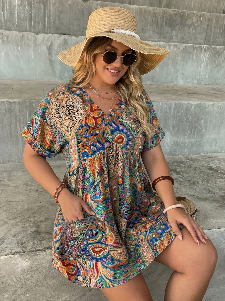 Stacy Paisley V-Neck Romper – view 5