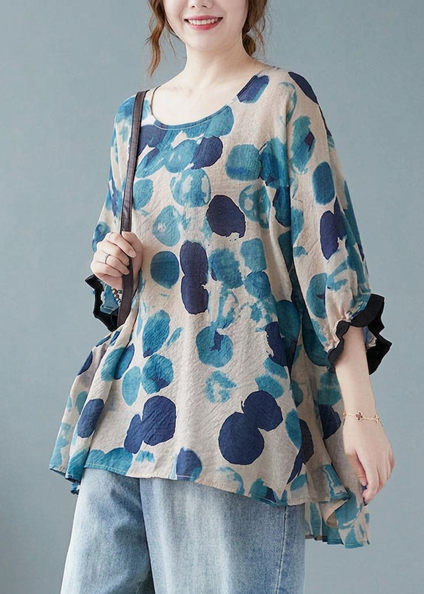 Stacy Polka Dot Round Neck Top