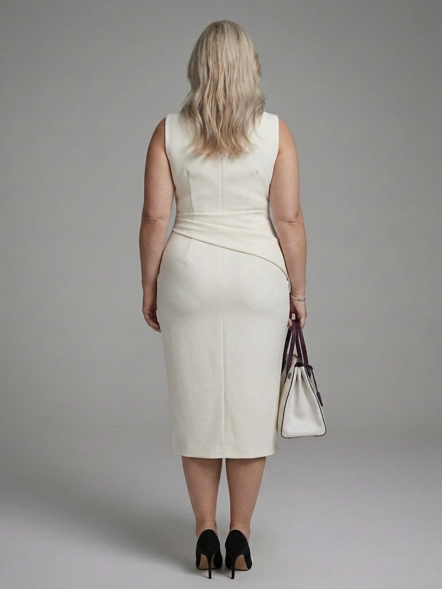 Susan Round Neck Knee-Length Dress – view 3