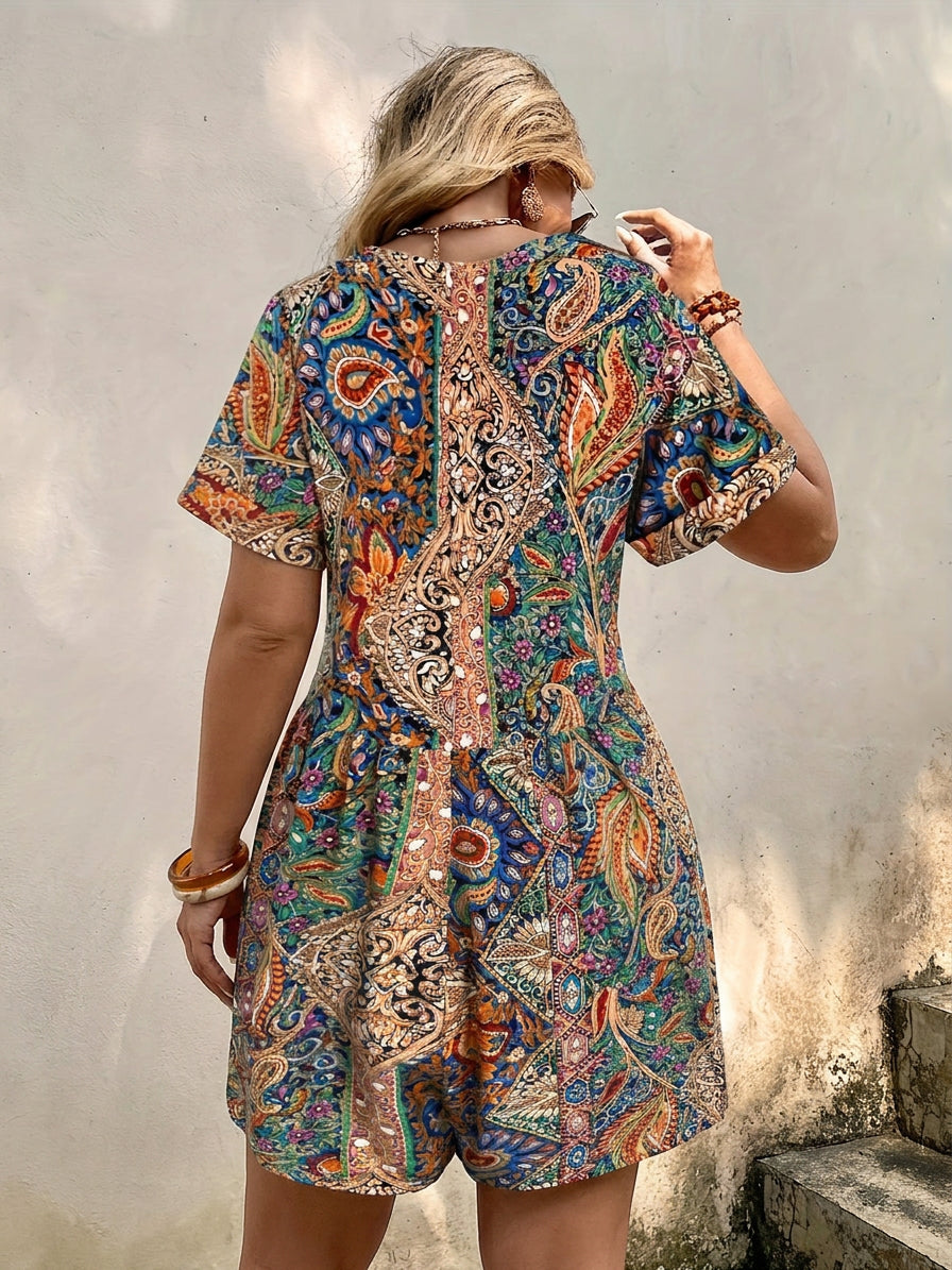 Tara Paisley V-Neck Romper – view 2