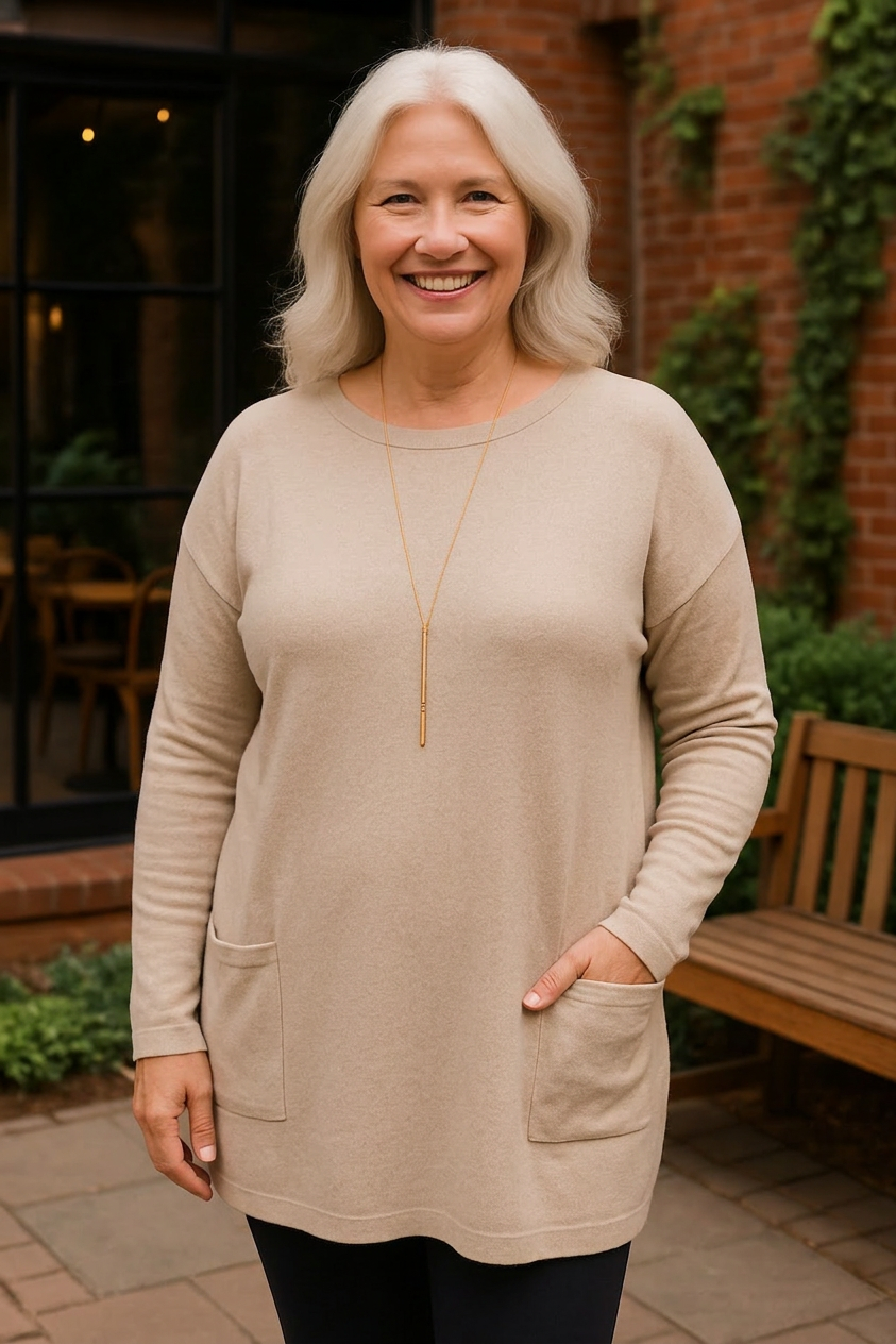 Tasha Knit Round Neck Tunic – view 4