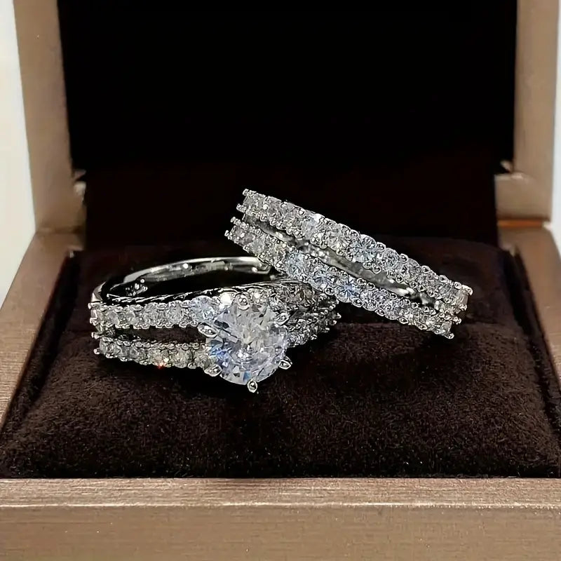 Tina Stacking Cubic Zirconia Ring Set for Women – view 2