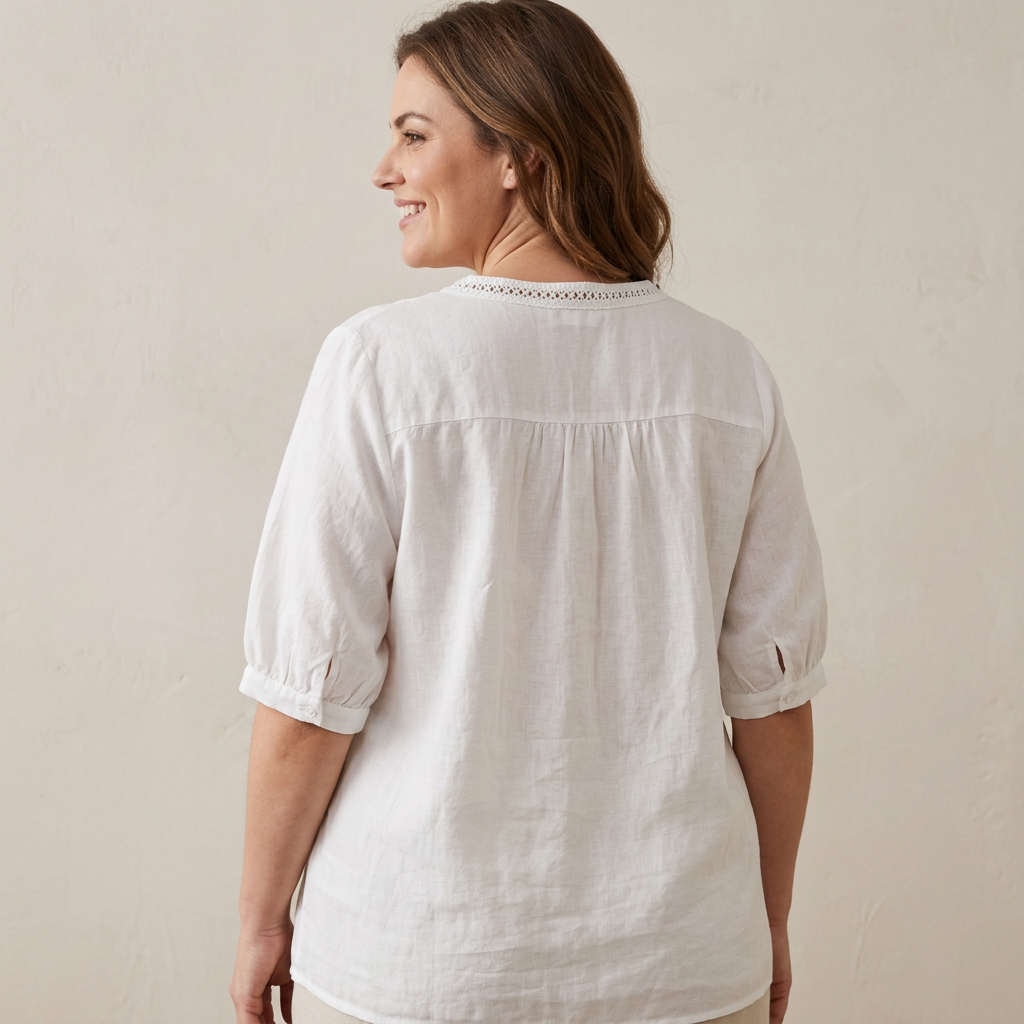 Trinity Denim Floral V-Neck Top – view 11