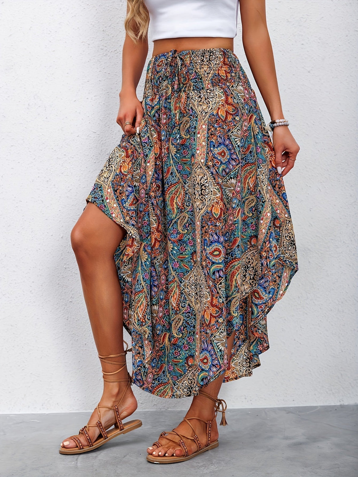 Vivienne Paisley Midi Skirt