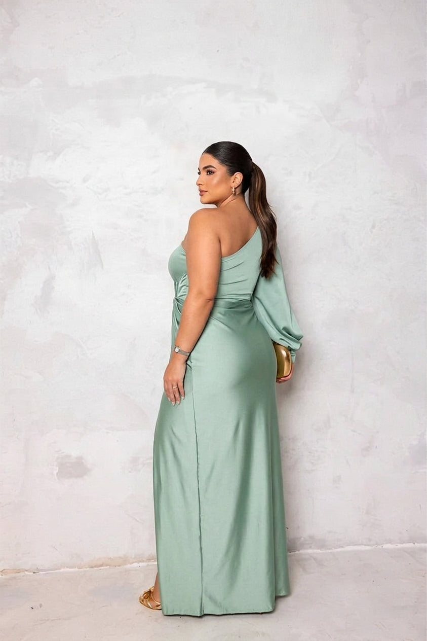 Louise | Satin One-Shoulder Maxi Dress