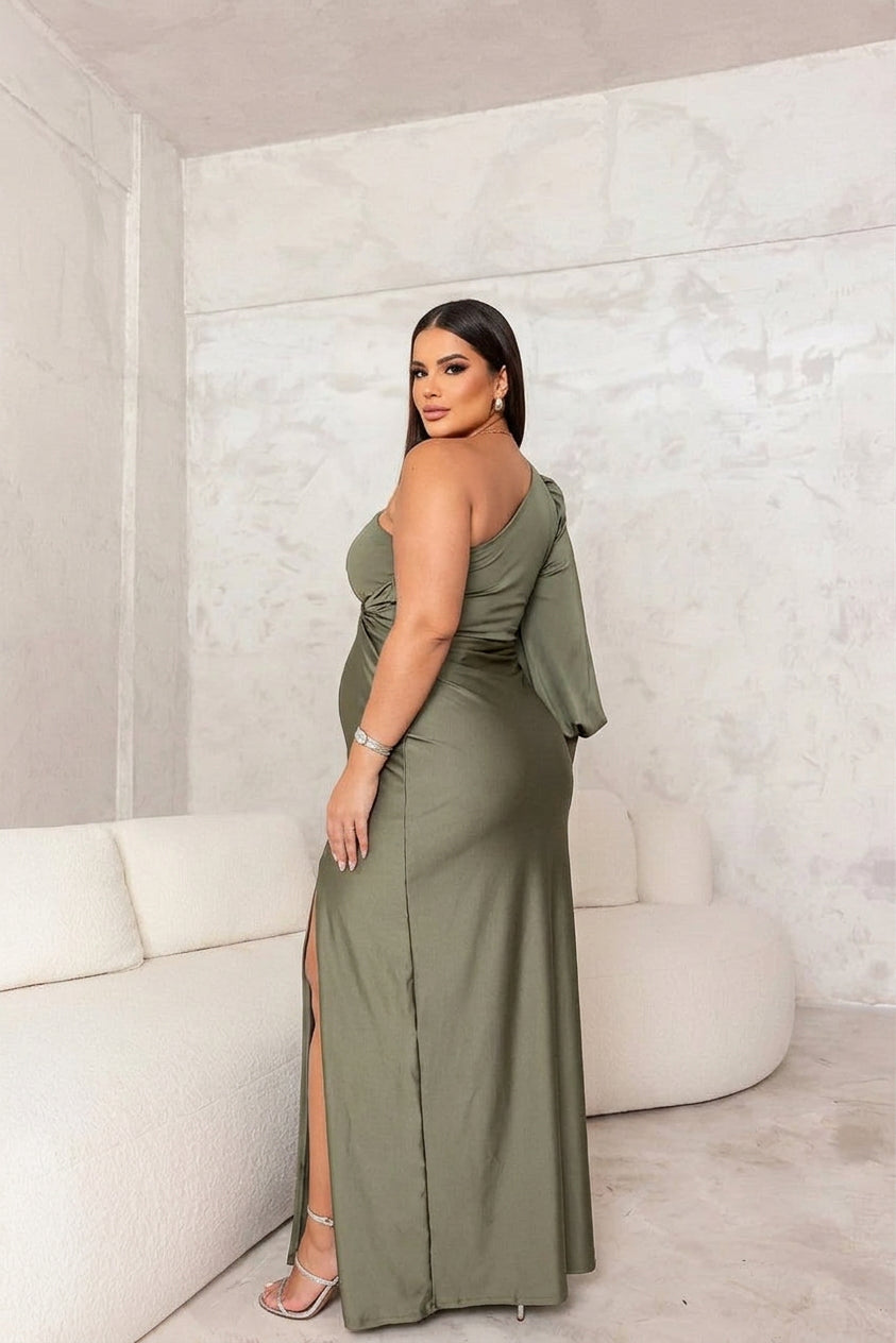 Louise | Satin One-Shoulder Maxi Dress